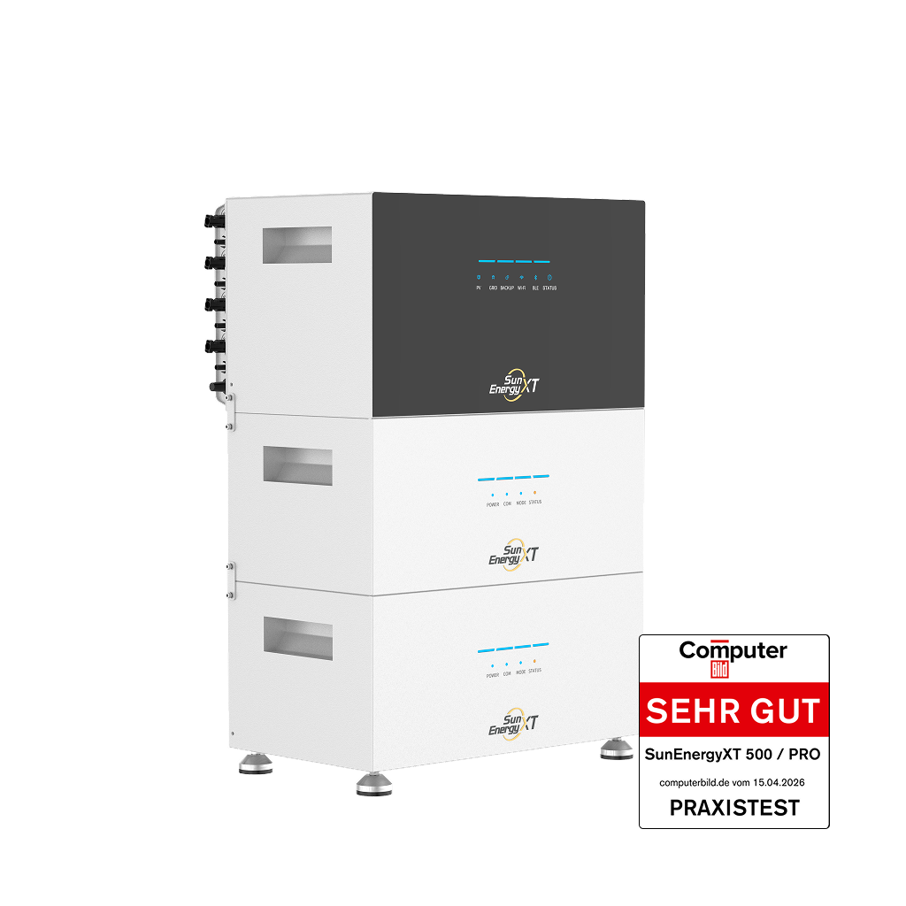SunEnergyXT 500 mit 2 B500 Erweiterungsbatterien (15 kWh) – ComputerBild SEHR GUT