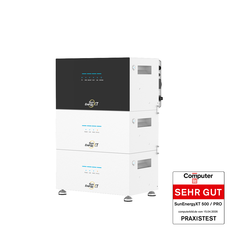 SunEnergyXT 500 PRO mit 2 B500 Erweiterungsbatterien (15 kWh) – ComputerBild SEHR GUT