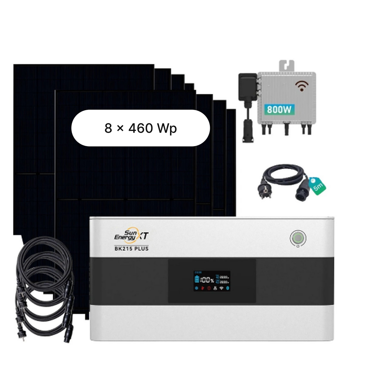 SunEnergyXT BK215 PLUS Speicher-Komplettset mit 8 × 460-Wp-Solarmodulen