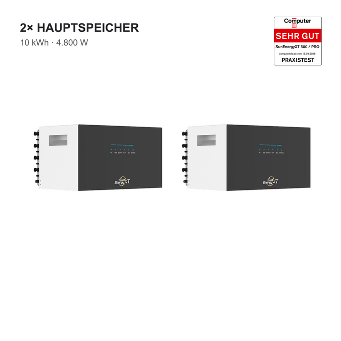 SunEnergyXT 500 PRO AC Core Duo – 2 Hauptspeicher, 10 kWh, 4.800 W